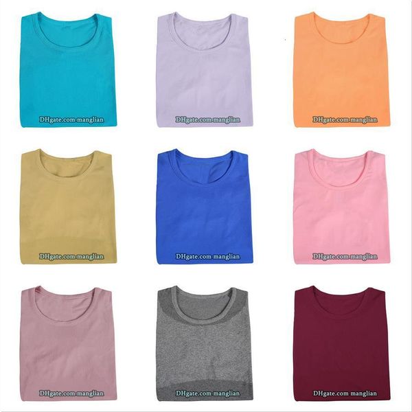 Atacado Mulheres chiques ioga T-shirt cor sólida tecido seco rápido para fitness e treinamento de academia de ginástica ativa de roupas ativ