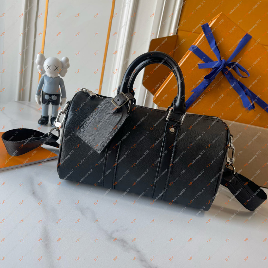 Designer Handbag Classic Men&#039;s Keepall 25 Boston Bag Shoulder Bag High Quality Canvas Leather Luxury Handbag Male Pillow Bag Free Shipping