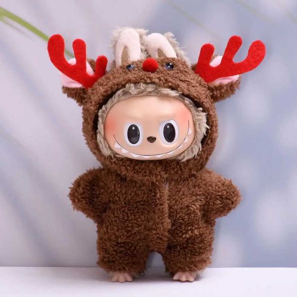 For 17cm Labubu V1 V2 clothes Christmas reindeer outfit cute baby clothes Dolls Accessories Cute Decoration Little Clothessale2A61