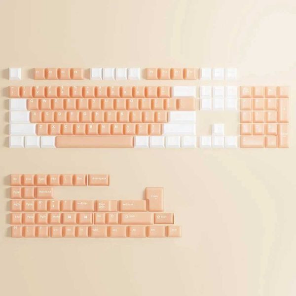 Rainbow and Feather Garmen ABS PBT Doubleshot Keycap Silk Dress White Orange Keyca For Mechanical Keyboard Cherry Profile ISO S2410251
