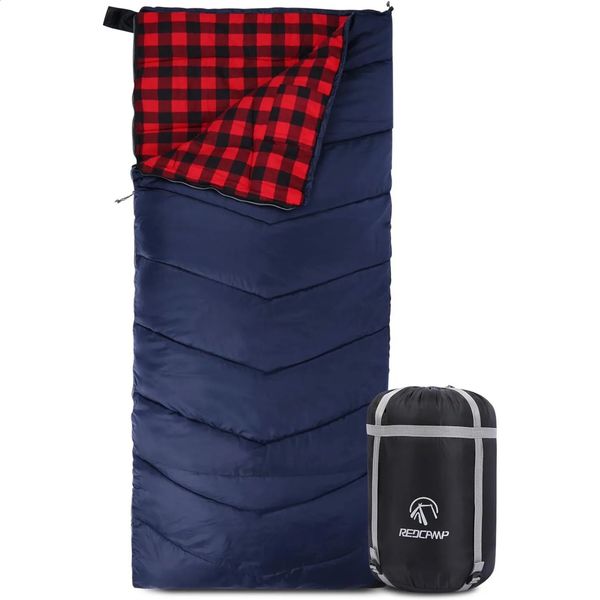 REDCAMP Cotton Flannel Sleeping Bag for Camping Backpacking Adults Cold Weather Envelope Bags with 234lbs Filling 240820