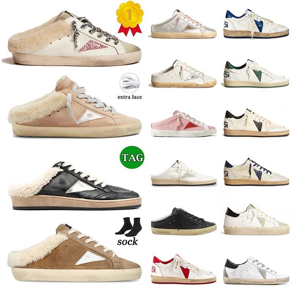 Designer Golden mens Casual Shoes Plate-forme Sabot Loafers Leather black green red Italy Dirty Shoe Brand Sneakers Women Men Super-Star Bal