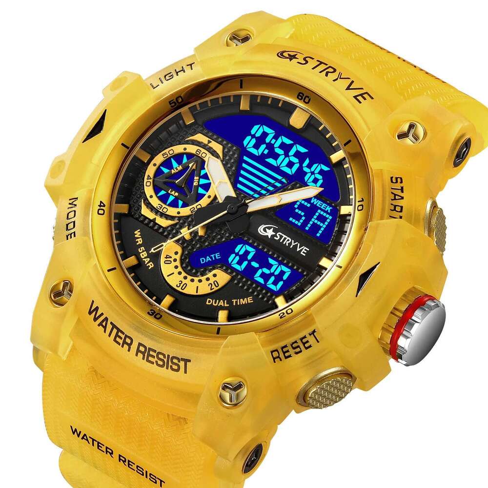 Electronic Fashion Men&#039;s Sport Watches Shock Resistant 50M Waterproof Wristwatch LED Alarm Stopwatch Clock Men 8029
