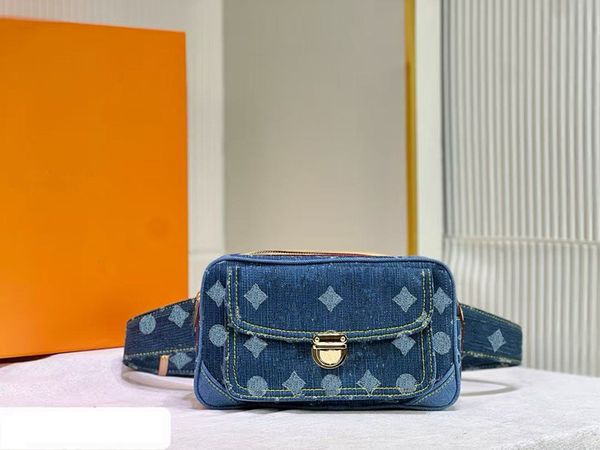 Denim Waist Bag Designer Crossbody Bag Fashion Chest Bags Color Changed Real Leather Messenger Bag Blue Waist-bag High Quality Luxury Should