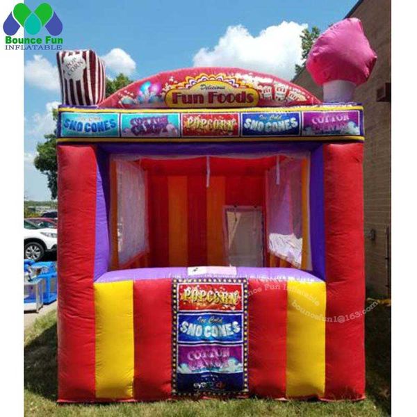 Custom 10x8ft Inflatable Concession Stand Tent Carnival Treat Shop Ice Cream French Fry Beach Bar Food Booth For Sale
