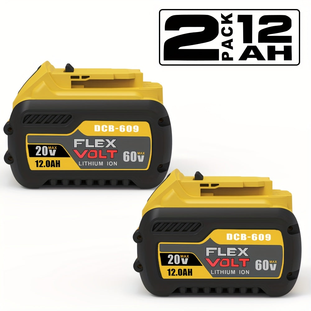 TEMU 2-1 Packs 60v-20v 12.0ah Lithium Battery Replace For Dcb609 (use Cells With Of 30a), Compatible For 20v-60v Power Tools, Dcb609 Dcb606 Dcb612,