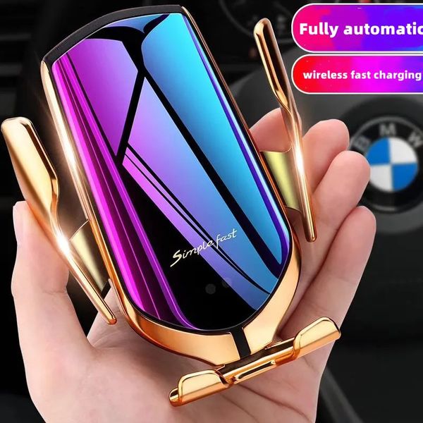 Mobile phone car Holders Smart Sensor Automatic Clamping Car Holder Wireless Charger Stand Air Outlet Multifunction Phone Holder Auto Wirele