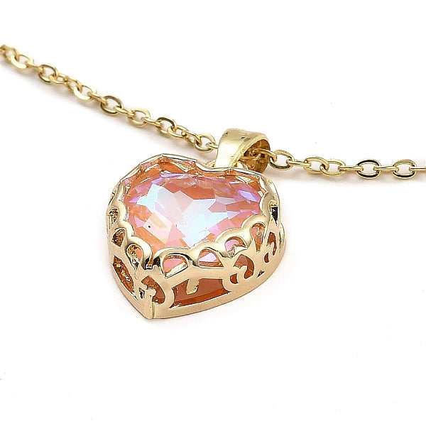 Colgante de cristal corazón collares