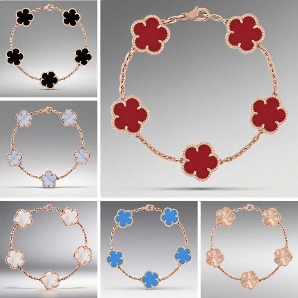 designer jewelry fashion clover bracelet designer bracelet women onyx Party Rose Gold 15mm flower gold jewelry clover jewellery gifts gifts for wome