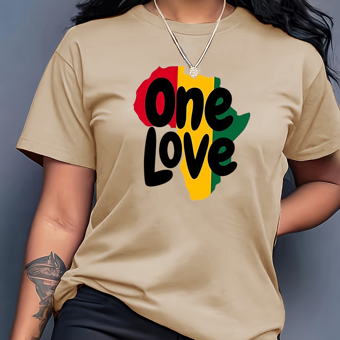 TEMU " Graphic Crew Neck Short Sleeve T-shirt, 100% Polyester Knit Fabric, Lightweight & For All , Casual Wear | Statement Fashion | Polyester Fabric