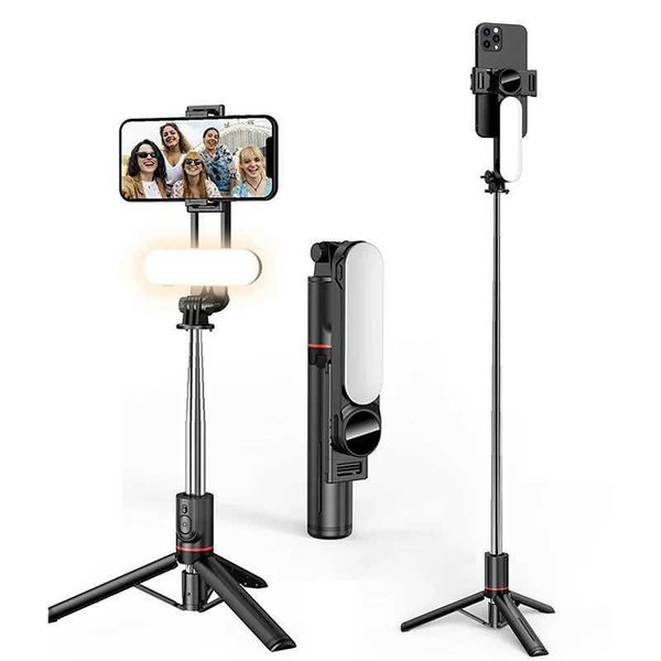 L-15 Selfie Stick Foldable Mini Tripod Photo Live with Fill Light Wireless Bluetooth Remote Shutter For Ios Android Smartphones Y240813