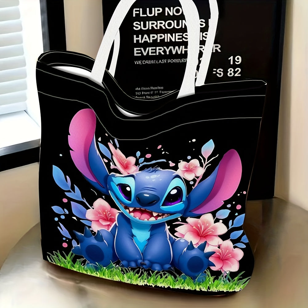 TEMU 1pc Stitch Shoulder Bag - Official Stitch & Floral Hawaii , Women's Large Capacity Crossbody-handbag, Lightweight Everyday & Party Purse For