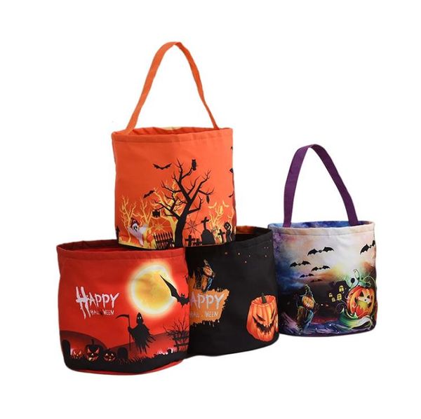 Halloween Candy Bucket with LED Light Halloween Basket Trick or Treat Bags Reusable Tote Bag Pumpkin Candy Gift Baskets for Kids Party Suppl
