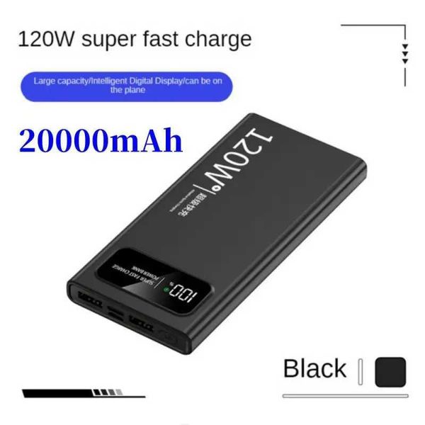 Cell Phone Power Banks 120w Power Bank 20000mAH 10000mAh Ultra Fast Charging Mobile Power Ultra-thin Flash Charging Mobile Power J241111
