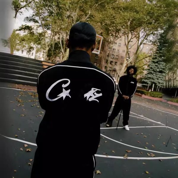 Designer Men&#039;s Tracksuits Embroidered Logo Vintage Hip Hop Tracksuit Stand Collar Fleece Zip Jacket High Street Loose Straight Leg Casu