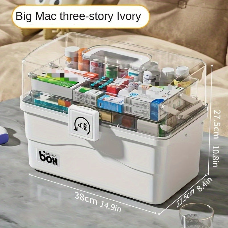 TEMU Medicine Box Household Large-capacity Family Medicine Box Multifunctional Storage Box High-value Desktop Shelf Bar, Used For Storage Boxes Such