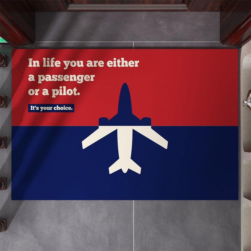 Classic Republic of China Style Red and Blue Rubber Floor Mats for Door Entrances with Personalized English Words Rubber Floor Mats