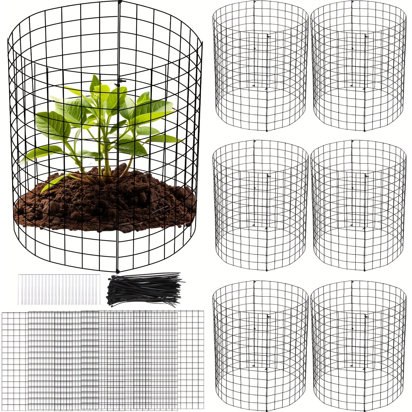 TEMU Wire Plant Protector From Animals Metal Mesh Plant Cage Sturdy Garden Bunny Chicken Wire Cloche For Plants Vegetables With Ground Stakes