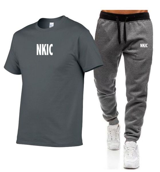 Summer Men&#039;s Sets Fashion Brand Tracksuit Men Short Sleeve Gray T Shirts sport Shorts Suit Men Casual Men Clothing Mens Joggers Sets