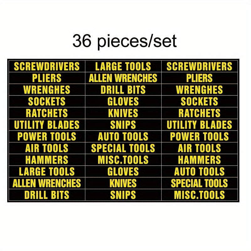 TEMU Organize Your Toolbox: 36pcs-set Toolbox Label Decal Sticker Set
