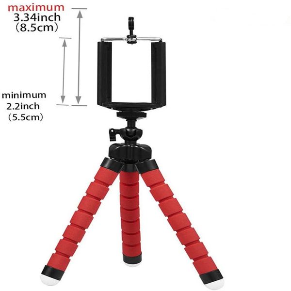 Flexible Sponge Tripod Portable Small Tablet Stand with Clip and Wireless Remote For Cell Phone Video Recording Live Microphones Camera Phot