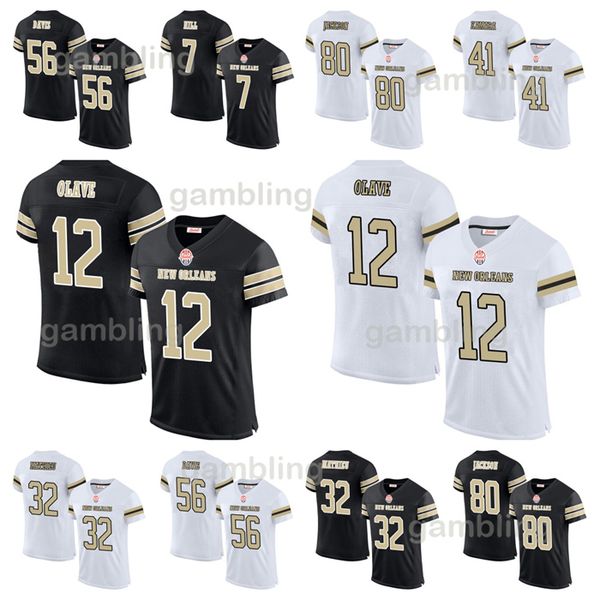 Mens-Youth Custom Football Stitched Jerseys 12 Chris Olave 80 Jarvis Landry 32 Tyrann Mathieu Football 41 Alvin Kamara 2 Jameis Winston 56 D