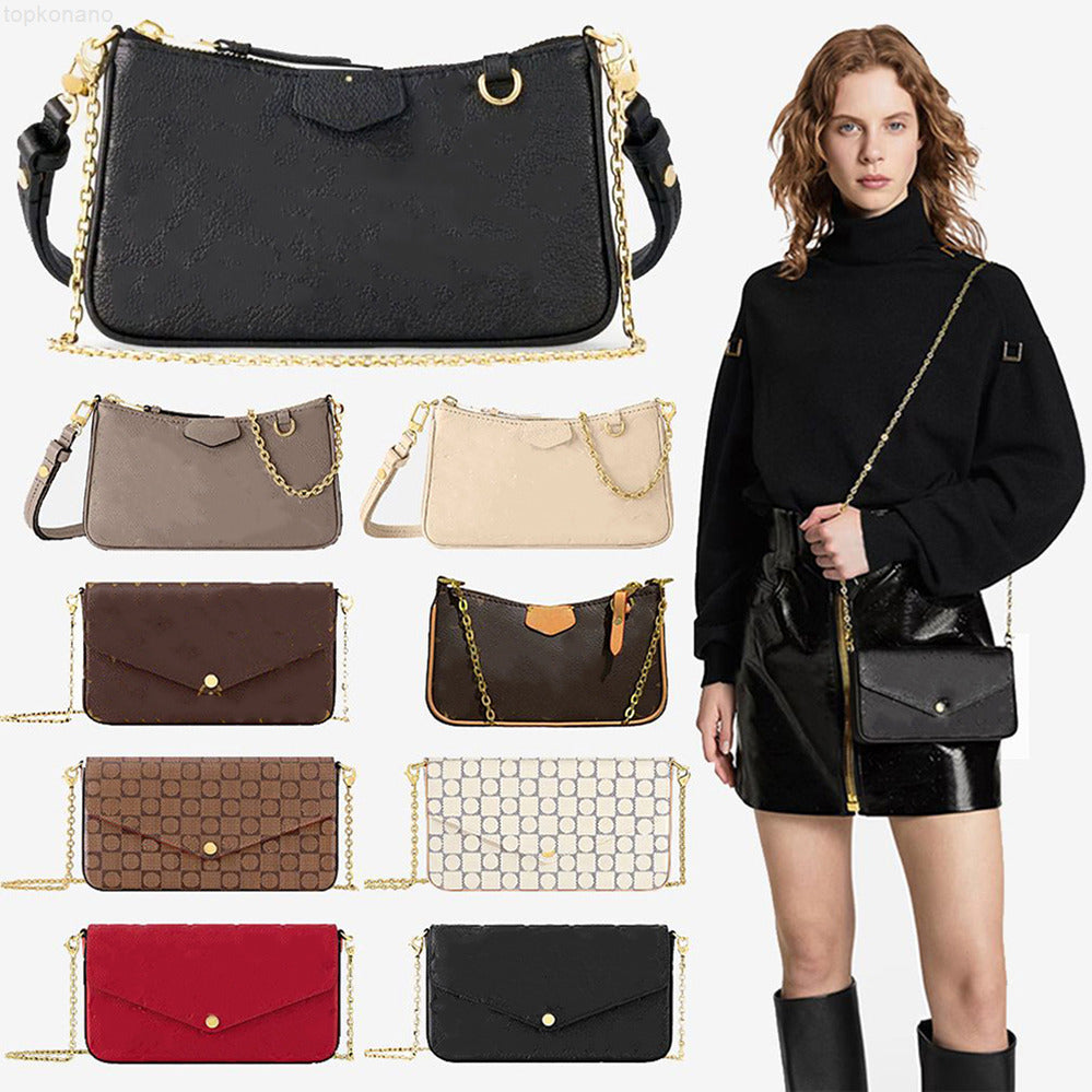 designer bag shoulder bag women luxury crossbody bag mini chain purse lady Easy Pouch On Strap Embossed Letters Old Flower leather handbag envelope