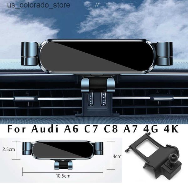 Cell Phone Mounts Holders Adjustable Car Phone Mount Holder For Audi A6 C7 C8 A7 Sportback 4G 4K Car Styling Bracket Car Interior Accessorie