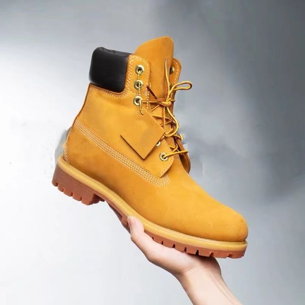 Putian toe layer mens and womens shoes sports outdoor Tian Bolun waterproof kicking not bad classic high top big yellow Martin boots