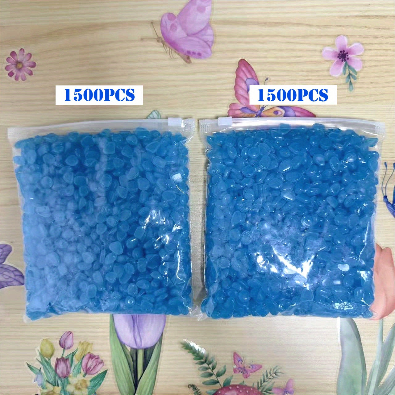 TEMU 3000pcs Glow In The Dark Rocks - Activated Glow Stones, Luminescent For Outdoor-, Aquariums, , Vase Fillers - Long-lasting Glow, Low-maintenance