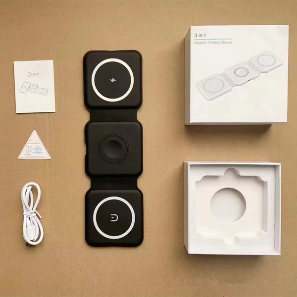 Magnetic 3 In 1 Foldable Wireless Charger Convenient To Charge Mobile Phone-watch 15w quick chargers portable