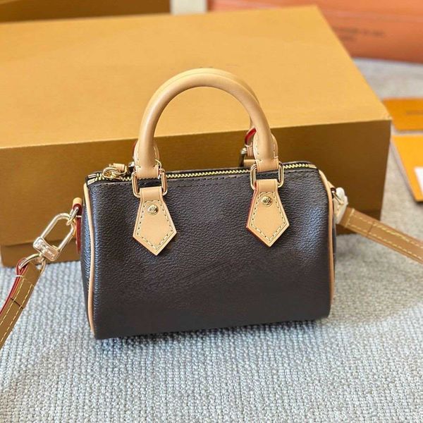Evening Bags Top Designer Mini Nano 16cm Shoulder Bag Women Leather Denim Crossbody Luxury Brand Embossed Tote Purse Brown Flower