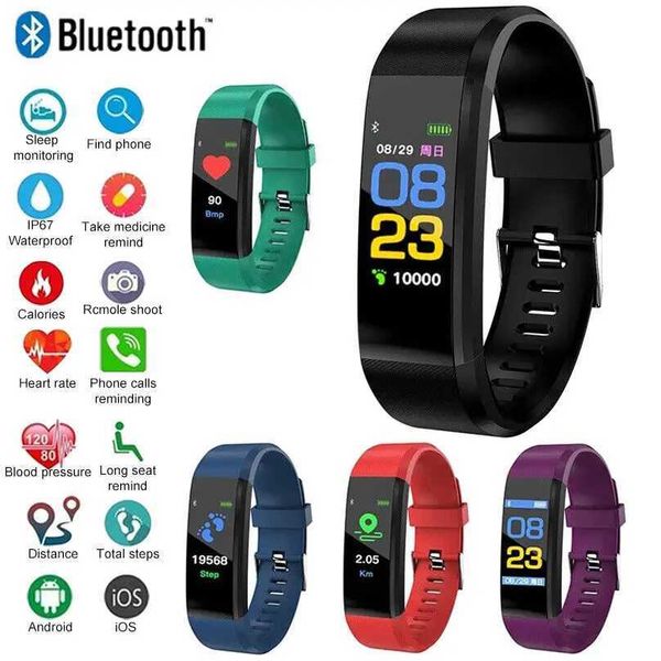 115plus 4.0 smart sports bracelet smartwatch suitable for iOS and Android sports fitness tracker childrens touch wristband watch Y241114 Y24