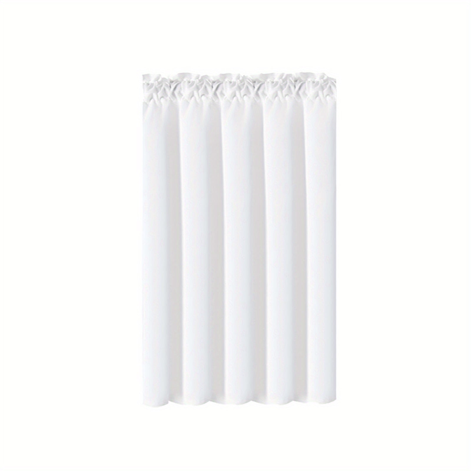TEMU 1pc Soft Polyester White Sheer Curtains - Light Filtering, Rod For Kitchen & Bathroom Windows, Use, Machine Washable, Theme, Light Filtering