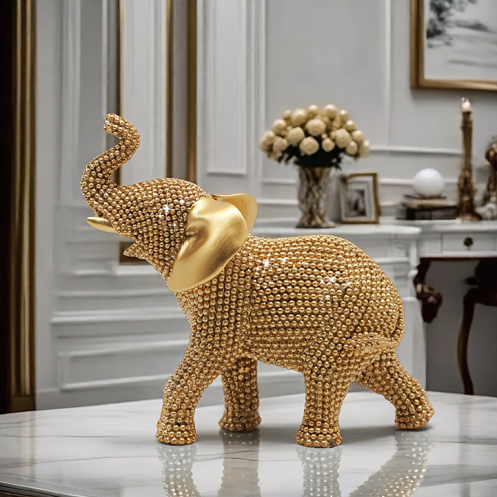 TEMU 1pc European Home Decoration, Shiny Mini Elephant Statue, Suitable For The Living Room Bedroom Office Desktop Decoration, Valentine's Day,