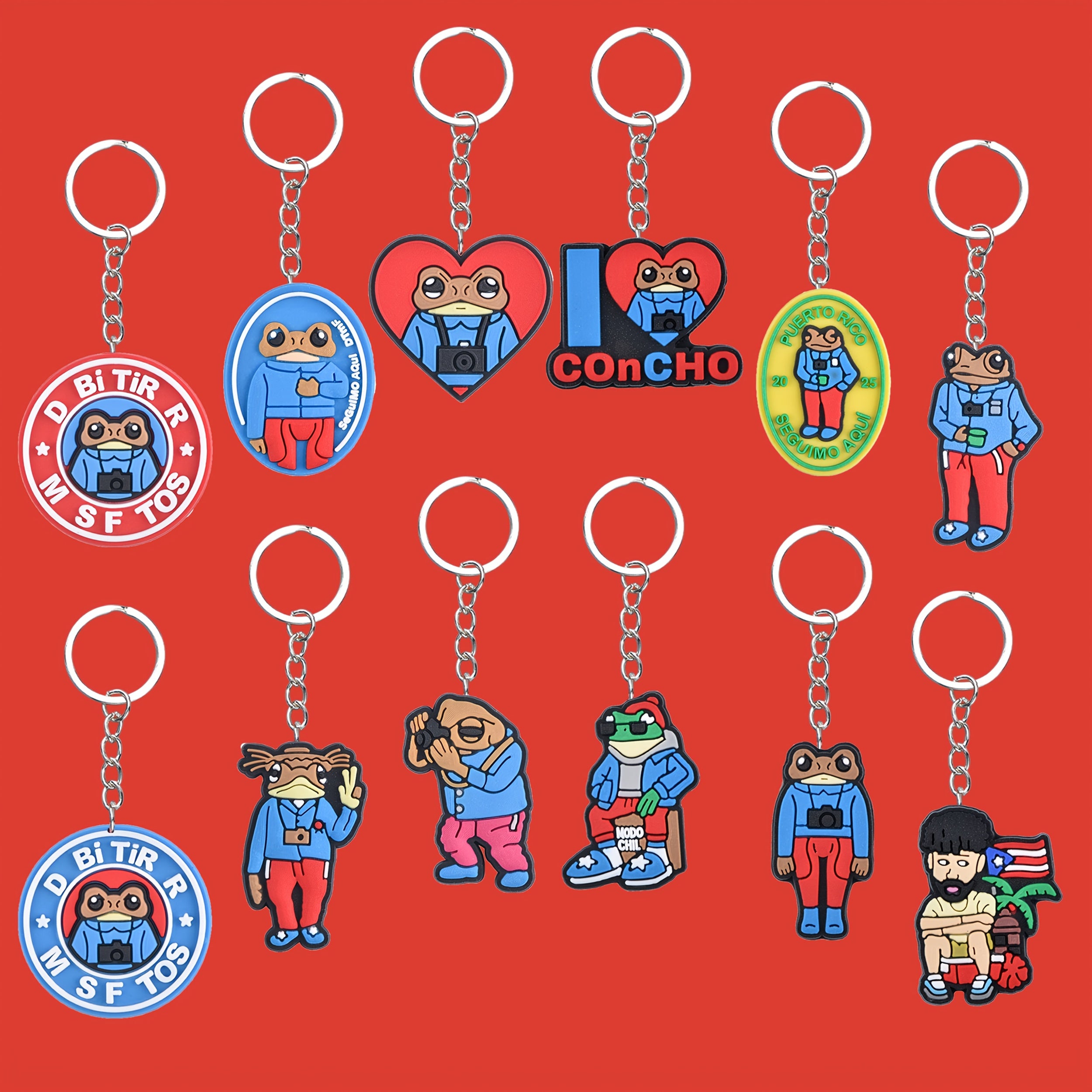 TEMU 12pcs Puerto Shoe Keychain Keyrings - Colorful Design, Durable Metal & Pvc, Ideal For Purses & Bags, Thanksgiving Gifts, Keychain Accessories |