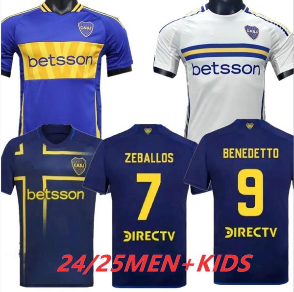 24 25 Boca Juniors Soccer Jerseys 2024 2025 MEDINA BLONDE VILLA FERNANDEZ BARCO ZEBALLOS JANSONL CAVANI Fans Player Football Shirts