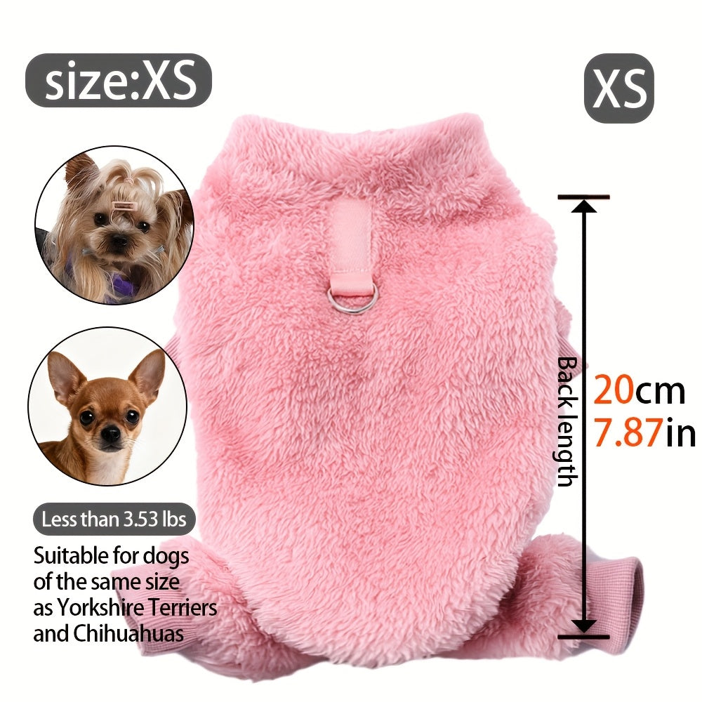 TEMU 1 Pet Sweater, Multifunctional Solid Color Windproof And Warm Dog Four-legged Clothes, Clothes Jumpsuit, Suitable For Chihuahua Yorkie Small Dog