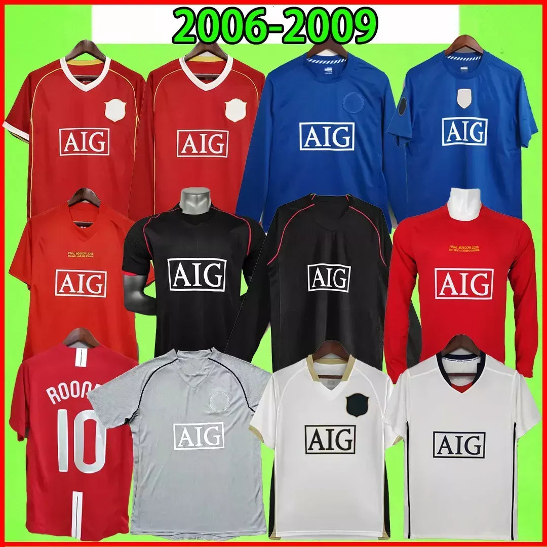 RETRO soccer jerseys 2006 2007 2008 2009 2016 Ronaldo ROONEY FOOTBALL SHIRTS T 06 07 08 09 Vintage NANI VIDIC BERBATOV GIGGS goalkeeper long sleeve