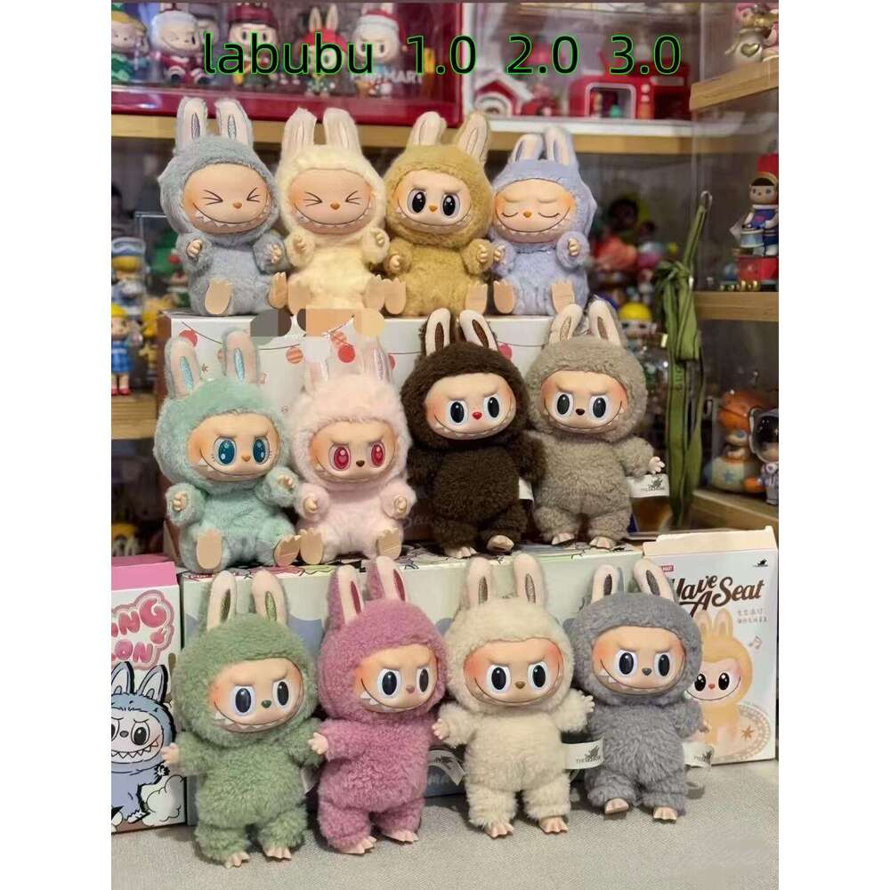The Monsters V1 V2 V3 Heartbeat aron Enamel Face Blind Box Pvc Figurine Labubu sitting party Kawaii Doll Kid Christmas GiftsT250318