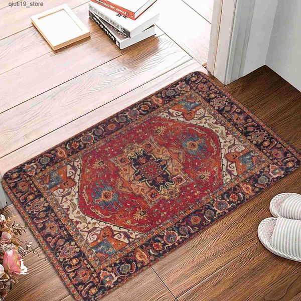 Bath Mats Moroccan ethnic decorative bath mat soft kitchen mat home living room carpet entrance door mat small carpet J241206