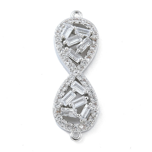 Gestellplattierung Messing klare Zirkonia Unendlichkeits-Verbindungsstück-Charms