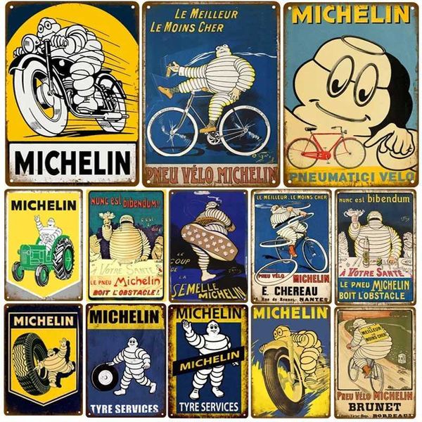 Tin Sign Tire Brand Car Motorcycle Metal Plate Poster Vintage Shabby Wall Sign Decor Garage Repair Shop Print Tinplate PaintingsXJ241010