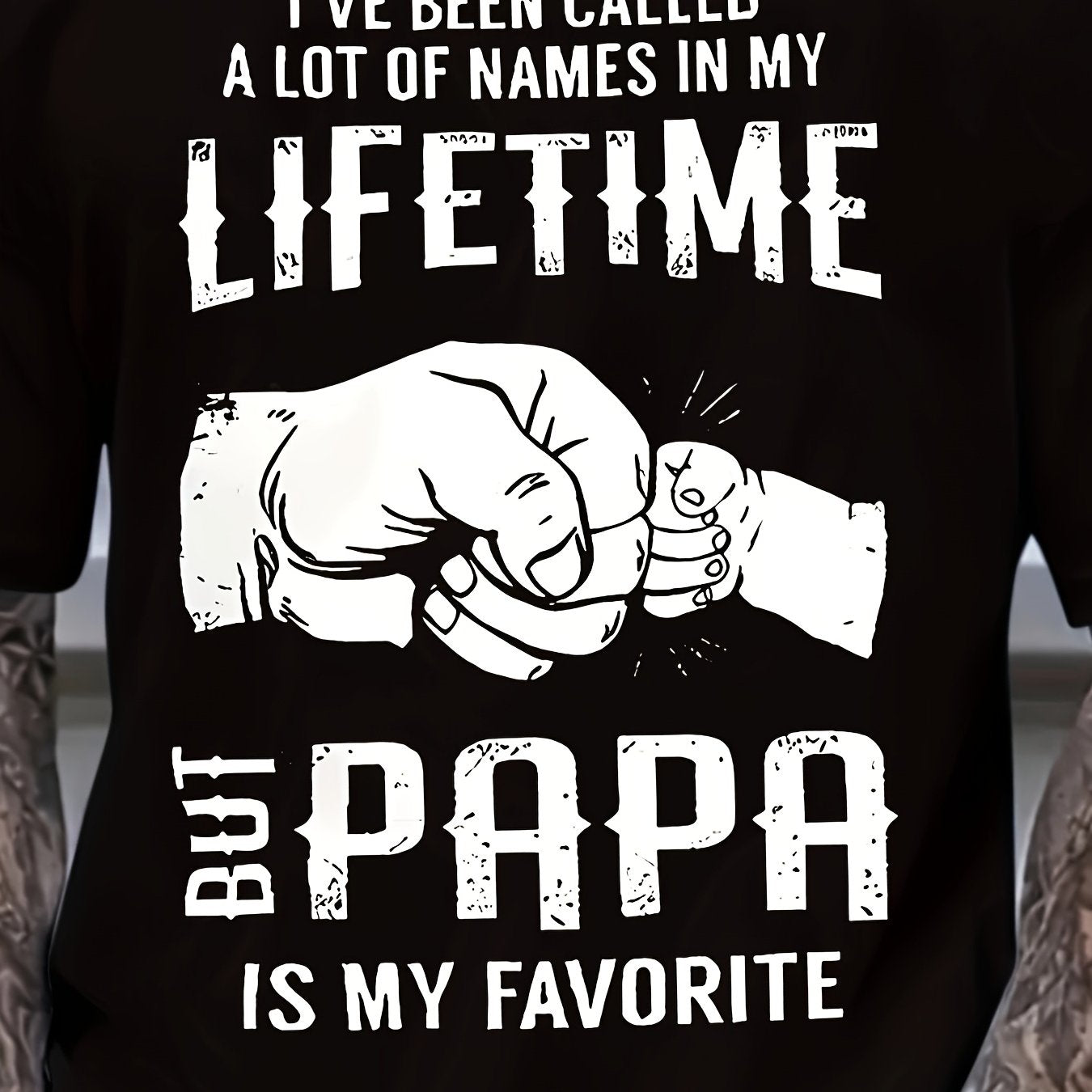 TEMU Papa Graphic Men's Casual T-shirt - Funny "but Papa Is " Design, Comfortable Crew Neck Tee, Perfect Father's Day Gift For Casual Attire, Fathers
