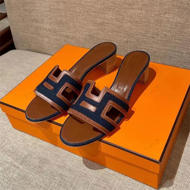 NEWEST Summer Slides New TOP Quality Slippers Designer Women Heels Hot Seller Flip Flops Sandals Woman Genuine Leather Beach Casual Shoes Sandales F