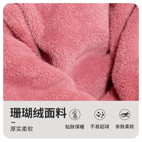 Coral set winter thick veet women&#039;s plus size warm coral fleece sleepwear women 2024 temperament versatile new trendy clothing ins