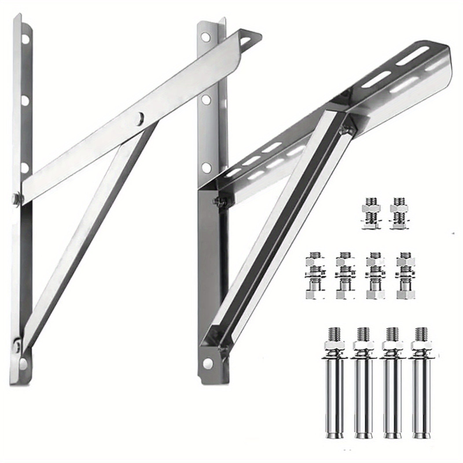 TEMU 2x Wall Mounting Bracket For Mini Split Air Conditioner Outdoor, Heavy Duty 304 Stainless Steel Ac Mounting Air Conditioner Brackets, Flood &