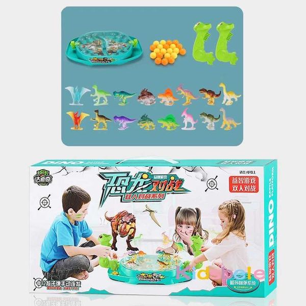 Children Catapult Marble Toy Dinosaur Battle Board Play Parent-child Double Game Machine Educational 2-player Battle Table Games X2501131
