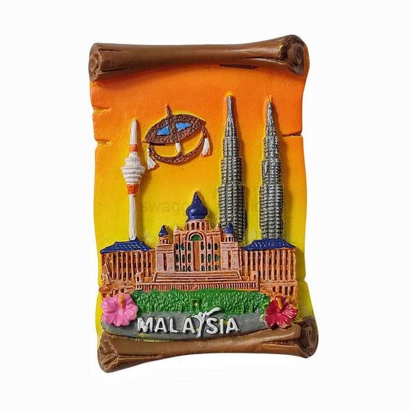 Malaysia 3D Fridge Magnet Souvenir GiftResin Handmade Malaysia Refrigerator Magnet Home Decoration CollectionXJ240809