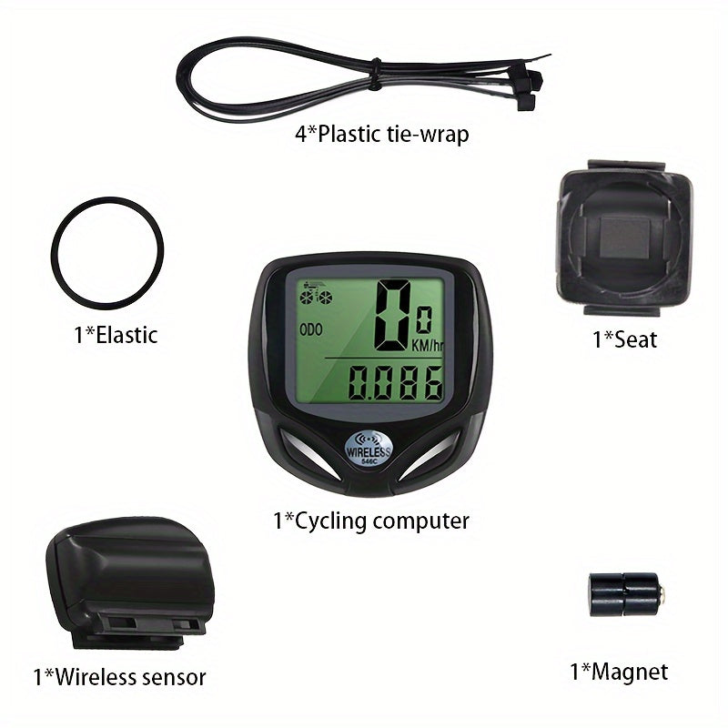 TEMU Bicycle Speedometer Odometer Wireless Cycle Bike Computer Bicycle Handlebar Stopwatch With Lcd Display & Multi-functions For Most Bikes, Bicycle